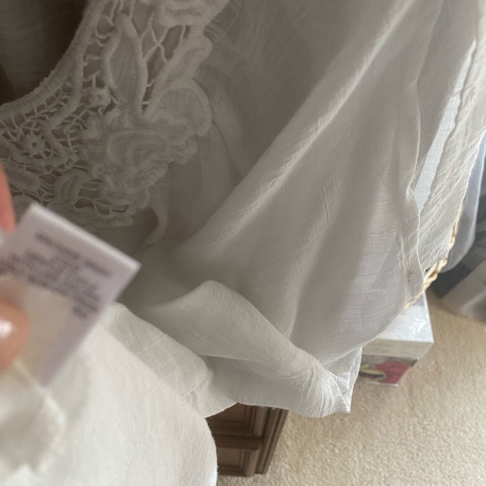 Spense White Lace Detail Women's Robe - Picture 6 of 14